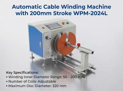 Máy Cuộn Cáp Tự Động Sắp Xếp, Đường Kính 50-200mm WPM-2024L
