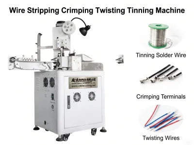 Máy Dập Xoắn Nhúng Thiếc Cáp Một Bên Tự Động WPM-151T