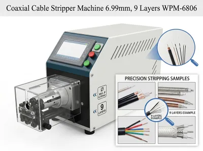 Máy Tuốt Cáp Đồng Trục Tự Động Chính Xác Cao WPM-6806