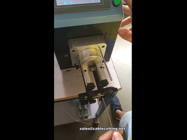 Máy cắt và tuốt vỏ cáp đồng trục nhỏ gọn, máy tuốt dây tự động chính xác
