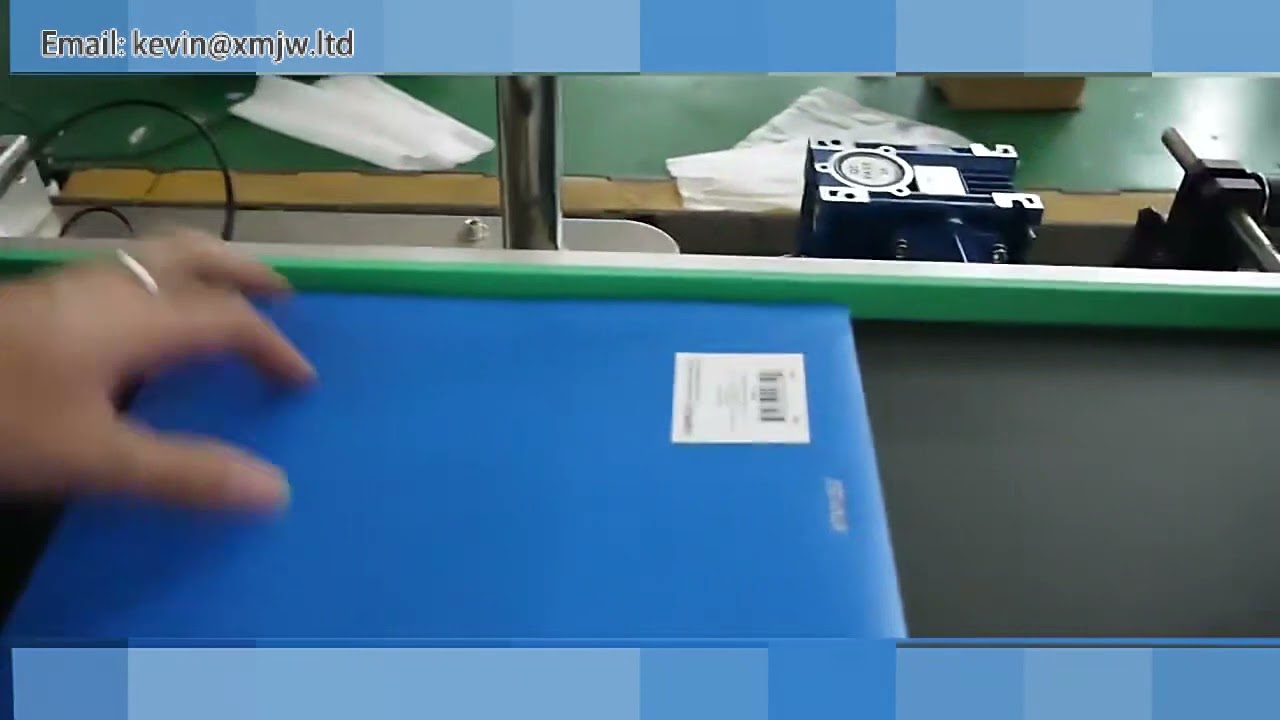 Máy dán nhãn tự động hoàn toàn bằng băng PE cho hộp giấy chưa định hình, sách hướng dẫn, thẻ bài